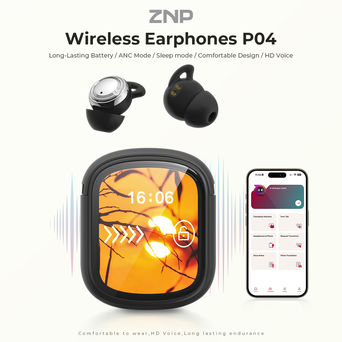 ZNP P04 Sleeping Aid Earbuds A - Wireless Charger recension och pris