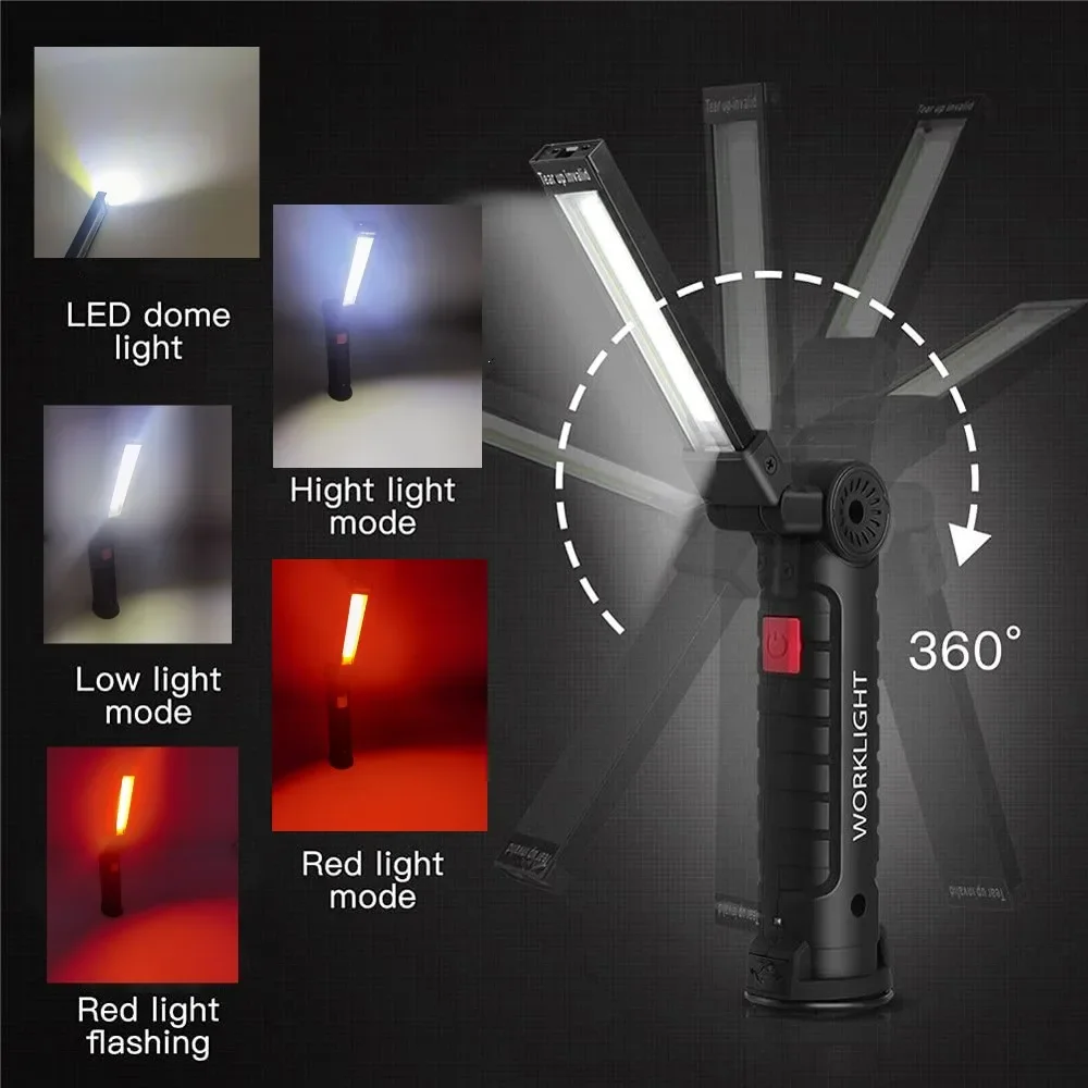 Portable COB LED Flashlight US - Power Bank recension och pris